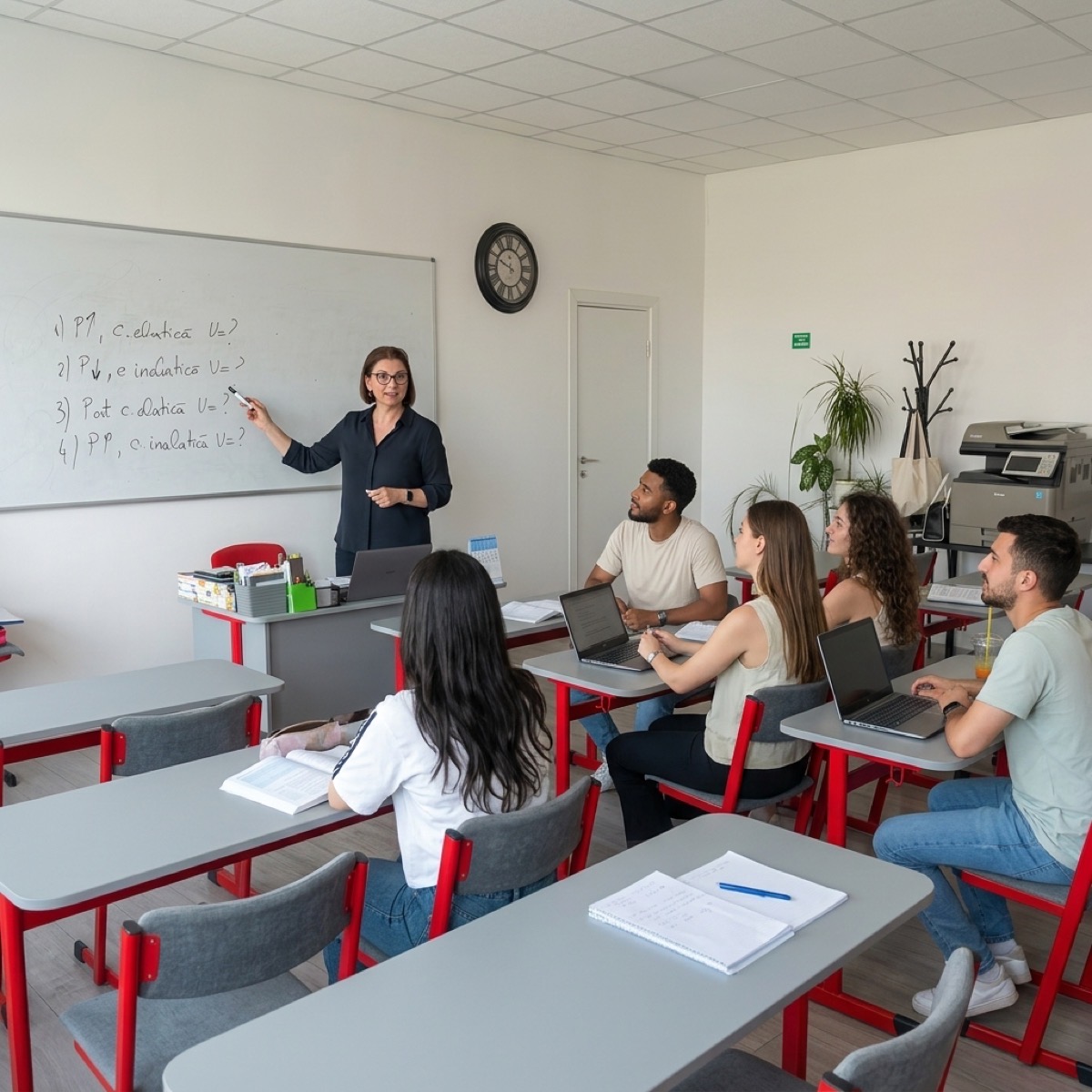 Profesoara Cecilia explică logica unei grupe de elevi