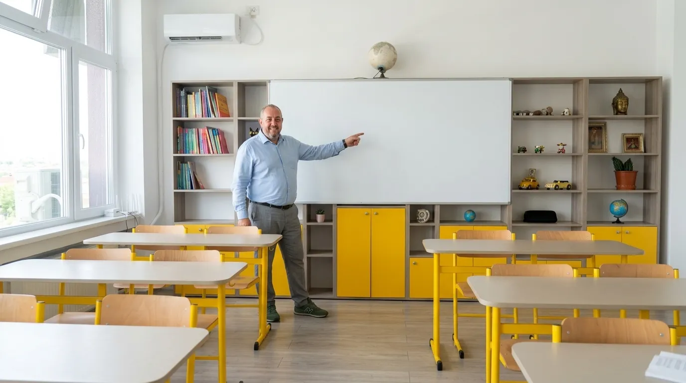 Profesorul Marius explică fracții și procente unui elev pentru Evaluarea Națională
