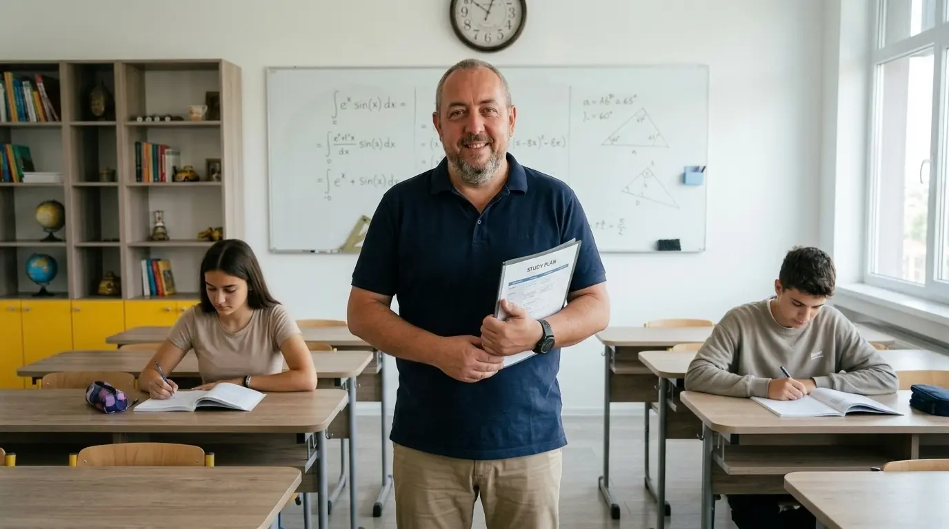 Profesorul Marius prezintă un plan de studiu personalizat pentru pregătirea la matematică.